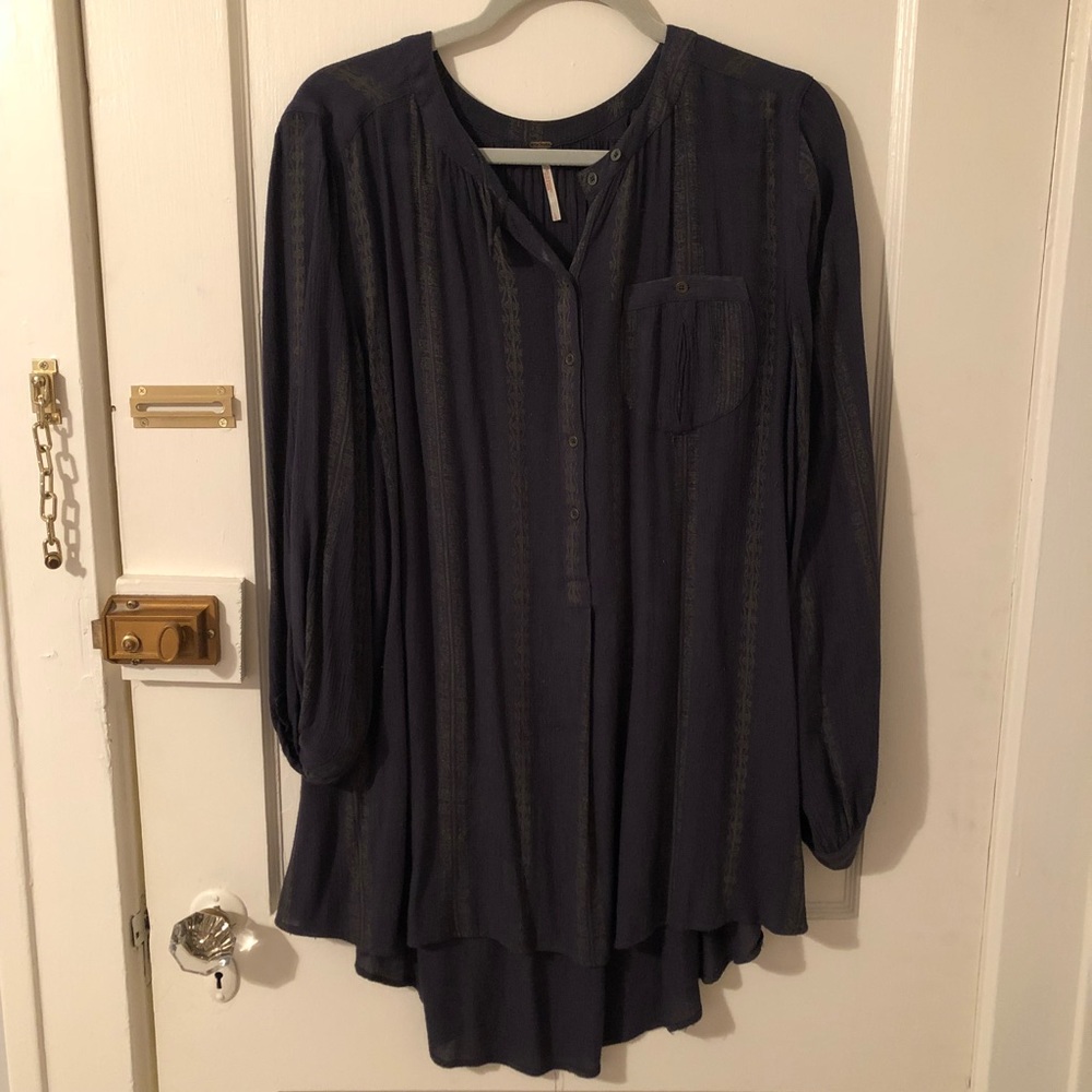 Free People Flowy Emerald Top